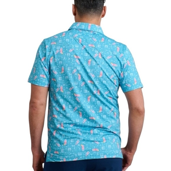 William Murray Golf Azalea Cocktail S/S Polo Light Blue Coral Size L NEW SEALED - Picture 4 of 8